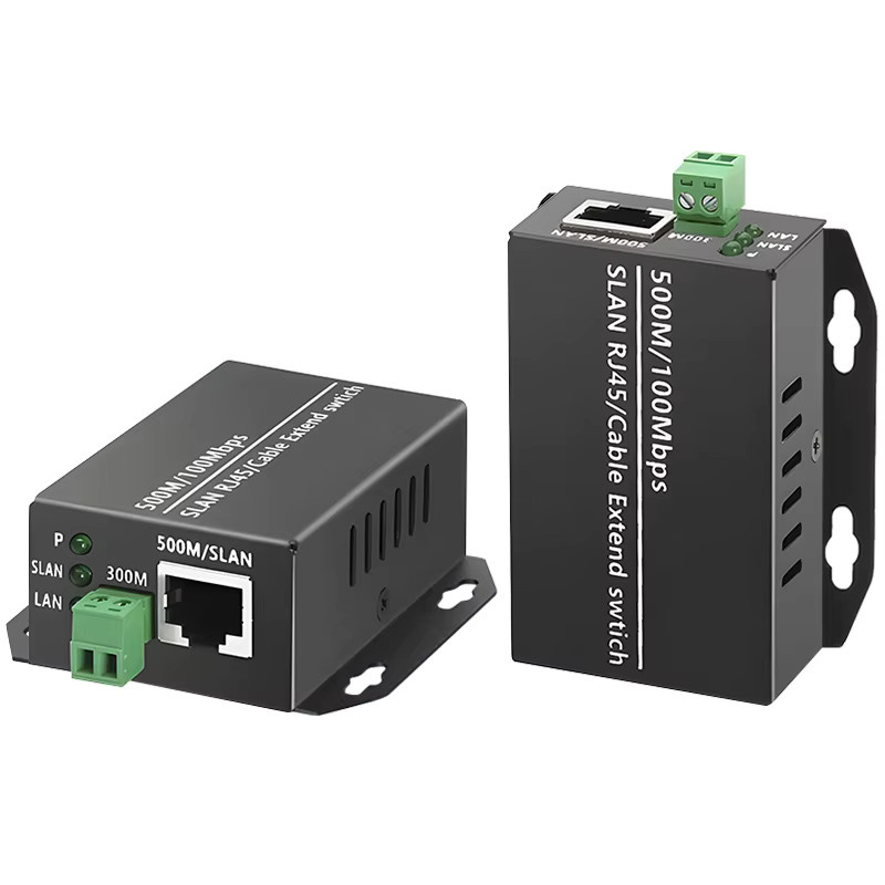 TITAK Ethernet über Twisted Pair Extender Medienkonverter für RJ45 Cat5/6 Netzwerkkabel bis 500 m in Schwarz, ideal für HD-Netzwerk-IP-Kameras - Bild 2