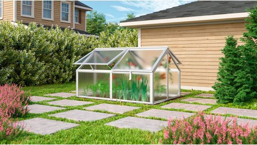 VITAVIA Frühbeet Zola aus Zincalume Alu eloxiert in Silber, B/T/H: 124,3 x 89 x 71,3 cm - Bild 1