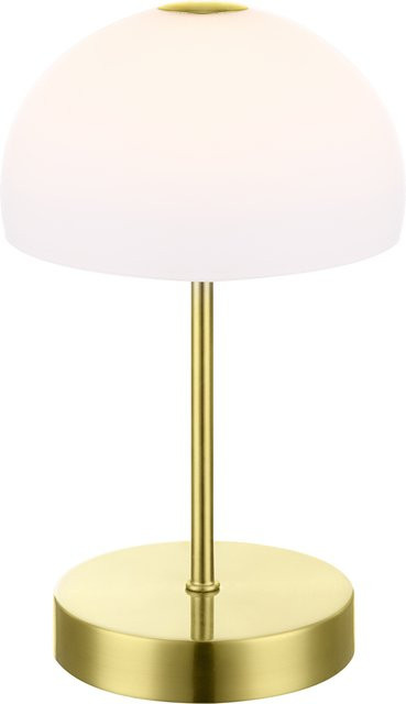 GLOBO Lighting Tischleuchte SNOWFLAKE in Goldfarben mit Glas-Halbkugel und LED, Höhe: 27 cm - Bild 1