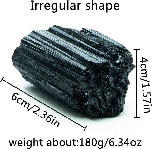 Natürlicher schwarzer Turmalin Rohgestein in unregelmäßiger Form als Mineralprobe und Heilstein von Binchi Outdoor Product - Bild 1