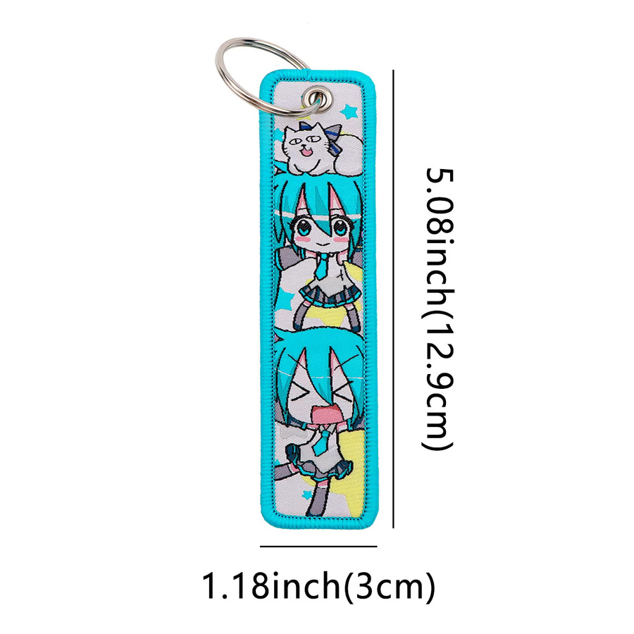 Bandai Hatsune Miku Jet-Tag Schlüsselanhänger, doppelseitig bestickt - Bild 2