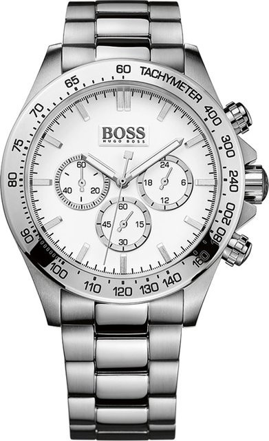 Hugo Boss Chronograph, Quarz, Edelstahl, 44 mm, Herren, Silber - Bild 1