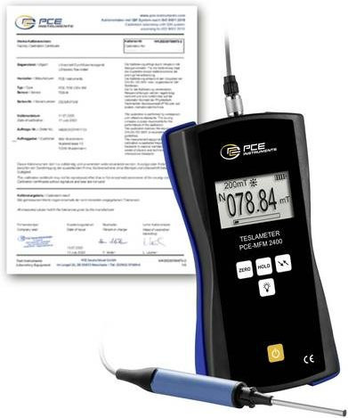 PCE Instruments Magnetfeldmesser PCE-MFM 2400-ICA in Schwarz mit transversalem Sensor und ISO-Zertifikat (200 mT, Genauigkeit 1%) - Bild 1