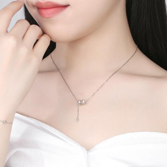 Halskette 925 Silber, Chalcedon, Damen - Bild 1