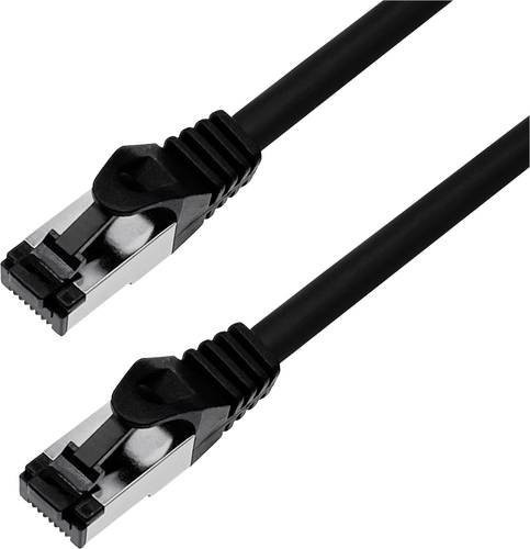BKL Electronic RJ45 Patchkabel CAT 8.1 S/FTP Ethernet LAN Schwarz, Länge: 1 m - Bild 1