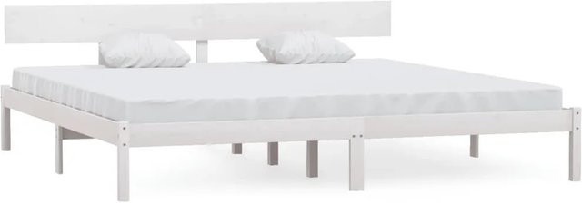 vidaXL Massivholzbett aus Kiefer in Weiß, Modernes Doppelbett B/T/H: 180 x 200 x 185,5 cm - Bild 1
