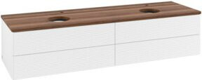 V&B Antao Waschtischunterschrank mit Frontstruktur und Beleuchtung, Farbe: Weiß, B: 160 cm, T: 50 cm - Bild 1