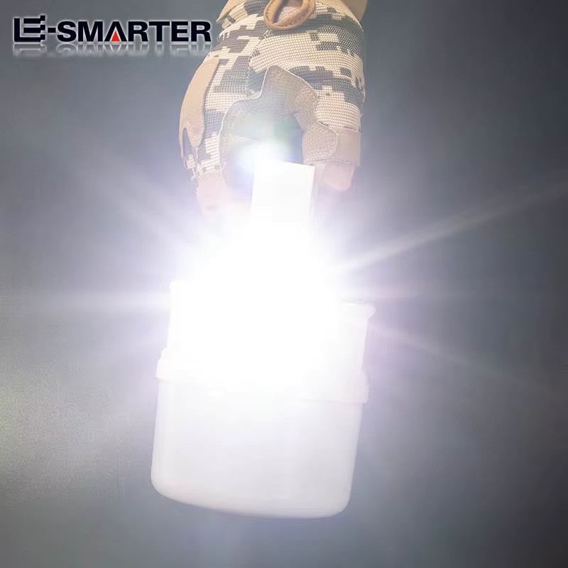 ESMARTER LED Solar Camping Lampe, wiederaufladbare tragbare Laterne für Outdoor, Angeln und Notfälle, Farbe: Weiß - Bild 3