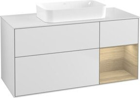V&B Waschtischunterschrank Finion mit Wandbeleuchtung, Weiß lackiert, B/T: 120 x 60 cm - Bild 1