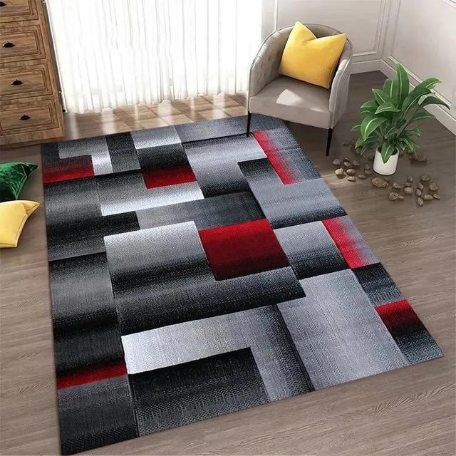 Karpetti Teppich in Nordischem Stil mit abstraktem geometrischem Design, grau, rutschfest und waschbar, B/T: 60 x 90 cm - Bild 1