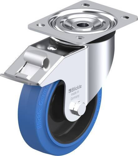 Blickle Lenkrolle L-POEV 160XR-FI-SB mit Feststeller in Blau und Schwarz, Rad-Durchmesser: 160 mm, Tragfähigkeit: 400 kg - Bild 1