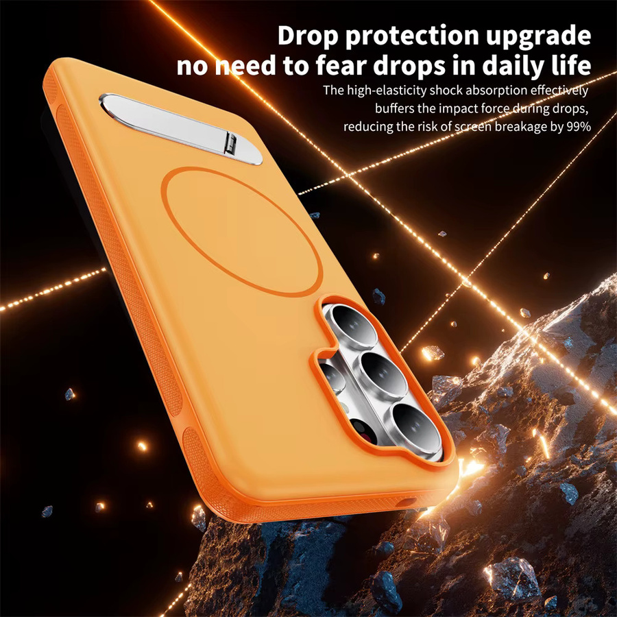 Magnetische und faltbare Schutzhülle für Samsung Galaxy S26 S25 FE S24 S23 Ultra Plus in Orange mit MagSafe-Kompatibilität - Bild 5