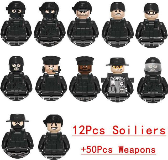 Wilde Früchte WW2 Militärwaffen Soldat Polizei Gangster SWAT Waffe Mörser Bausteine Figur Zubehör, Zubehör - Bild 1