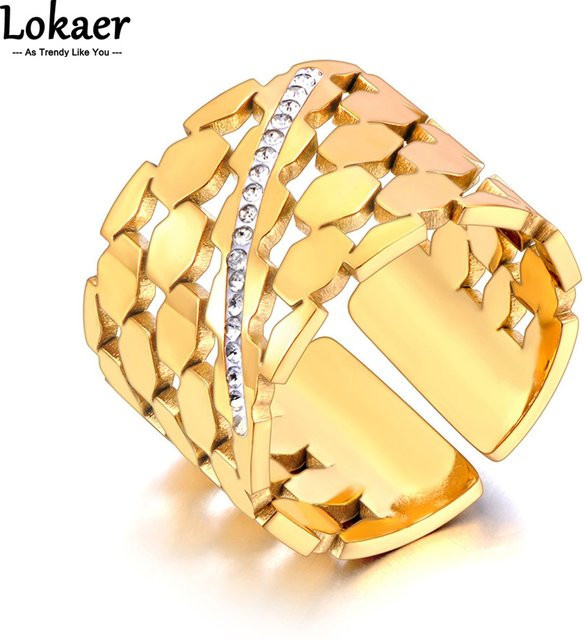 Lokaer Ring Edelstahl, Gold, Damen - Bild 1