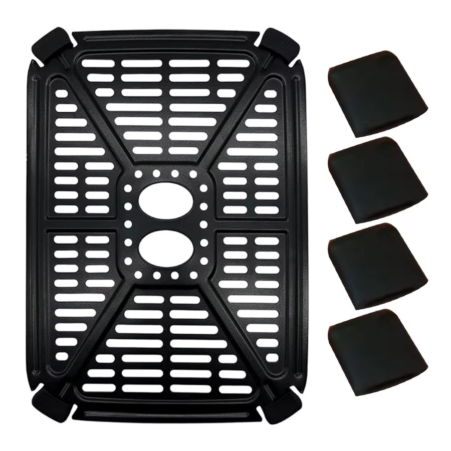 LEENKEA Ersatz-Grillpfanne in Schwarz für Foodi DZ401 DZ550 10QT DualZone Heißluftfritteusen - Bild 4