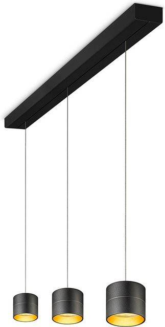 Oligo Tudor S LED-Pendelleuchte 3-flammig Schwarz matt/Blattgold mit Tunable White und Casambi-Steuerung - Bild 1