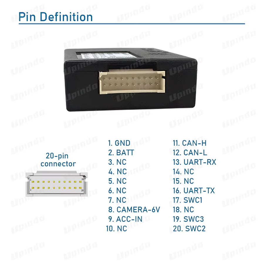 Upindo CAN Bus Decoder Adapter für Android Autoradio in Schwarz für Toyota Corolla Yaris RAV4 Camry Highlander Prius C-HR - Bild 2