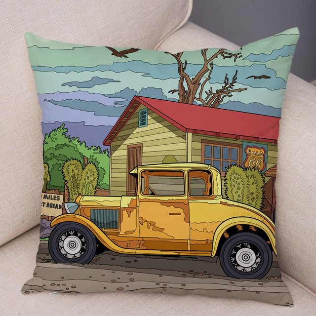 JMG Clothing Kissenbezug Happy Camper Cartoon Design, Multicolour, B/H: 50 x 50 cm - Bild 1
