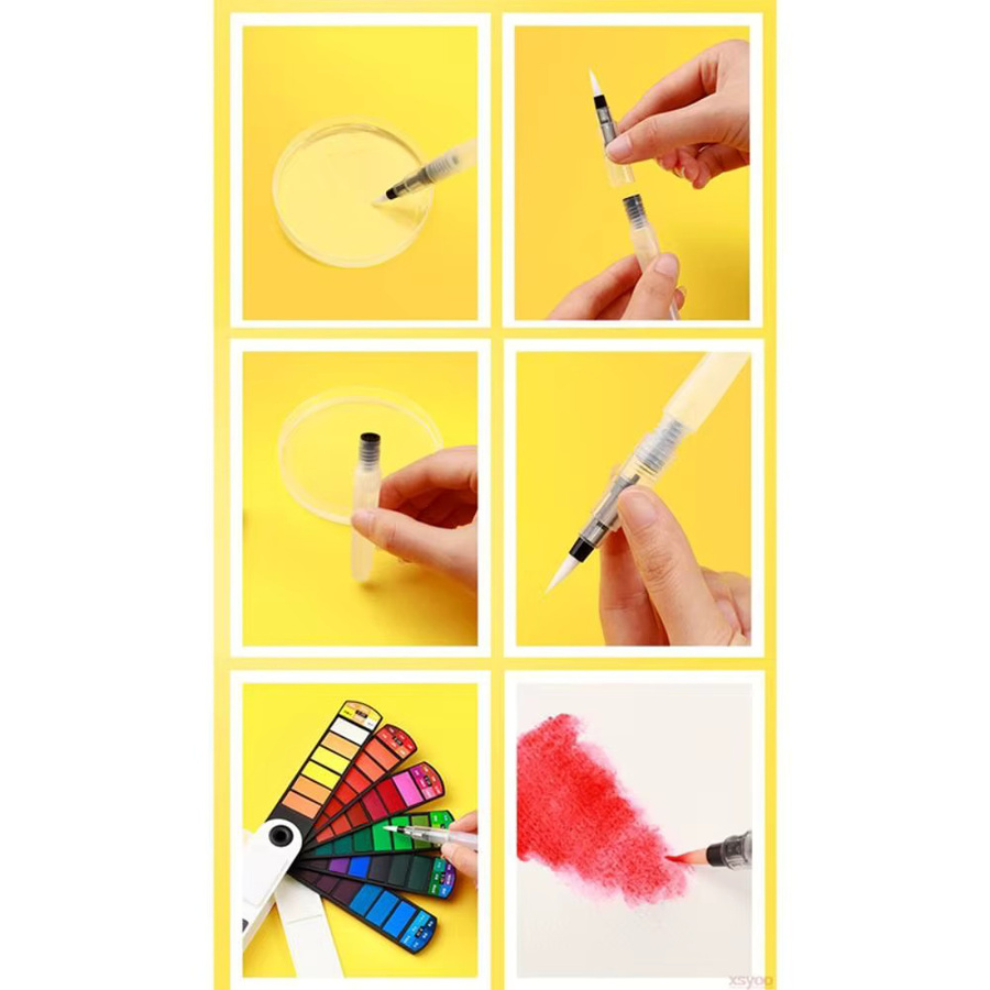 Zusammenklappbares Aquarellfarben-Set mit 42 Farben und Wasserpinselstift in Multicolour - Bild 3