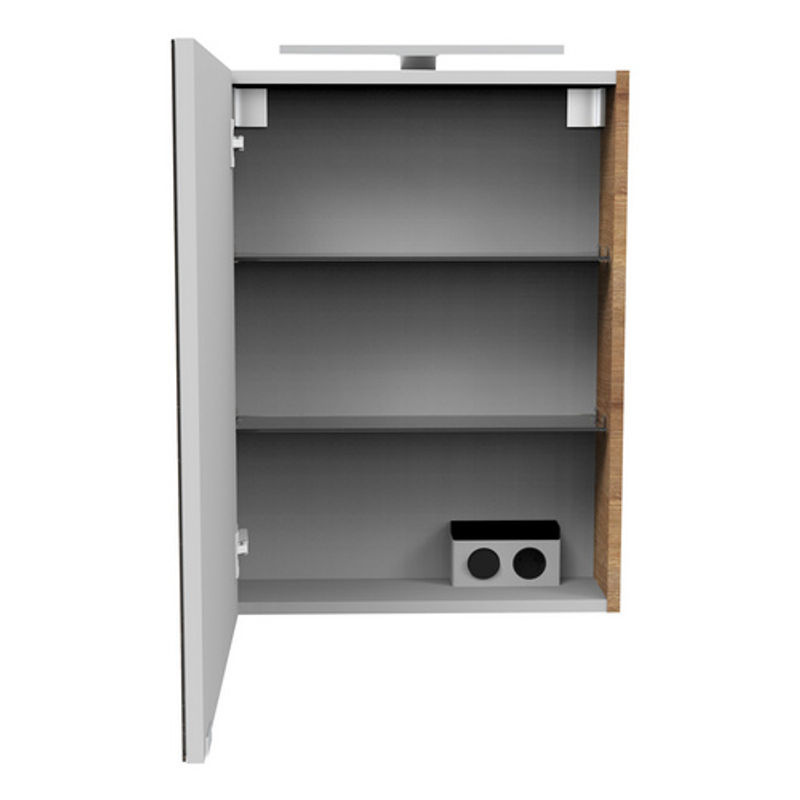 Fackelmann Spiegelschrank SBC Asteiche in Grau mit Softclose-Türen und LED-Beleuchtung, B/H/T: 50 x 68 x 15,3 cm - Bild 2