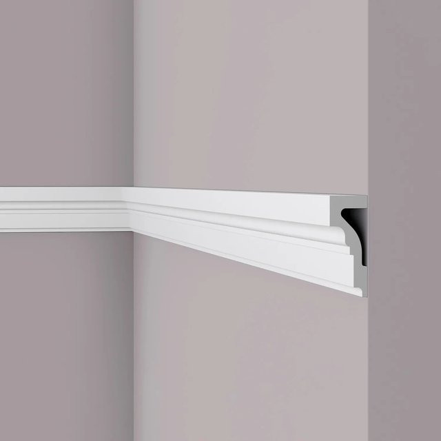 NMC Wallstyl Wandleiste WL4 Zierleiste Eckleiste Stuckleiste Weiß B/H: 4 x 10 cm, Länge: 200 cm - Bild 1