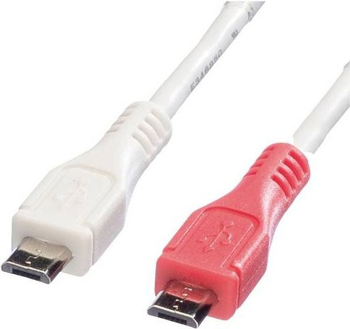 Value USB-Ladekabel USB 2.0 mit Micro-USB-Stecker, Weiß, 0,3 m Länge - Bild 1
