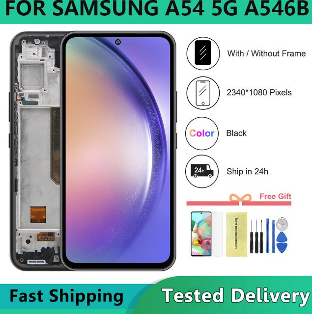 Samsung A54 5G AMOLED LCD Display mit Touchscreen Digitalisierer in Schwarz, 6.4 Zoll - Bild 1