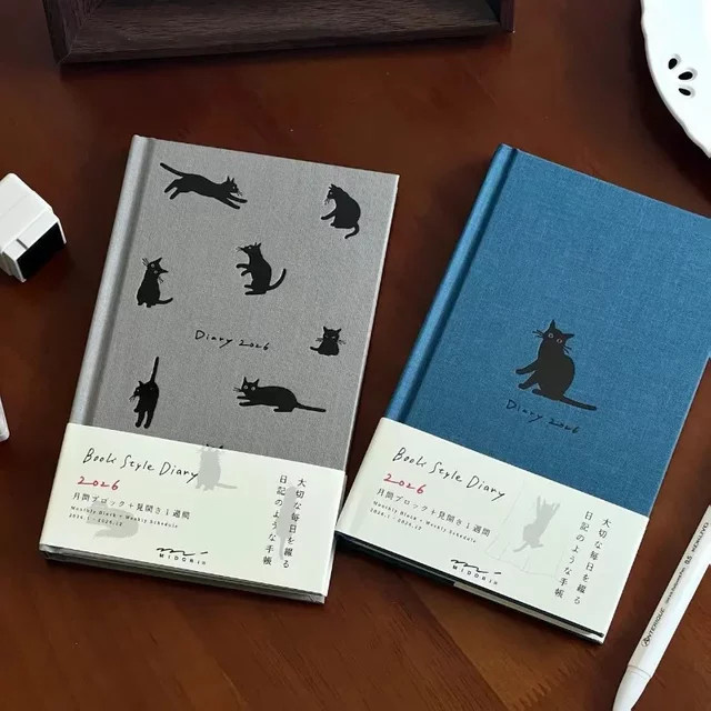 Japanischer Wochenplaner 2026 mit Kätzchen- und Welpen-Design, ästhetisches B6-Notizbuch für Journaling und Schule - Bild 1
