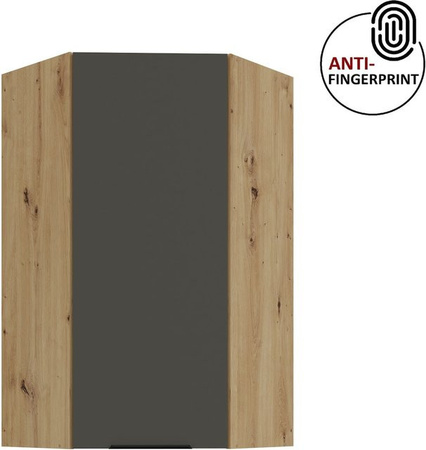 ARIA Eckhängeschrank für deine Küche in Graphite Grau, Anti Fingerprint, Breite: 60 cm, Höhe: 90 cm