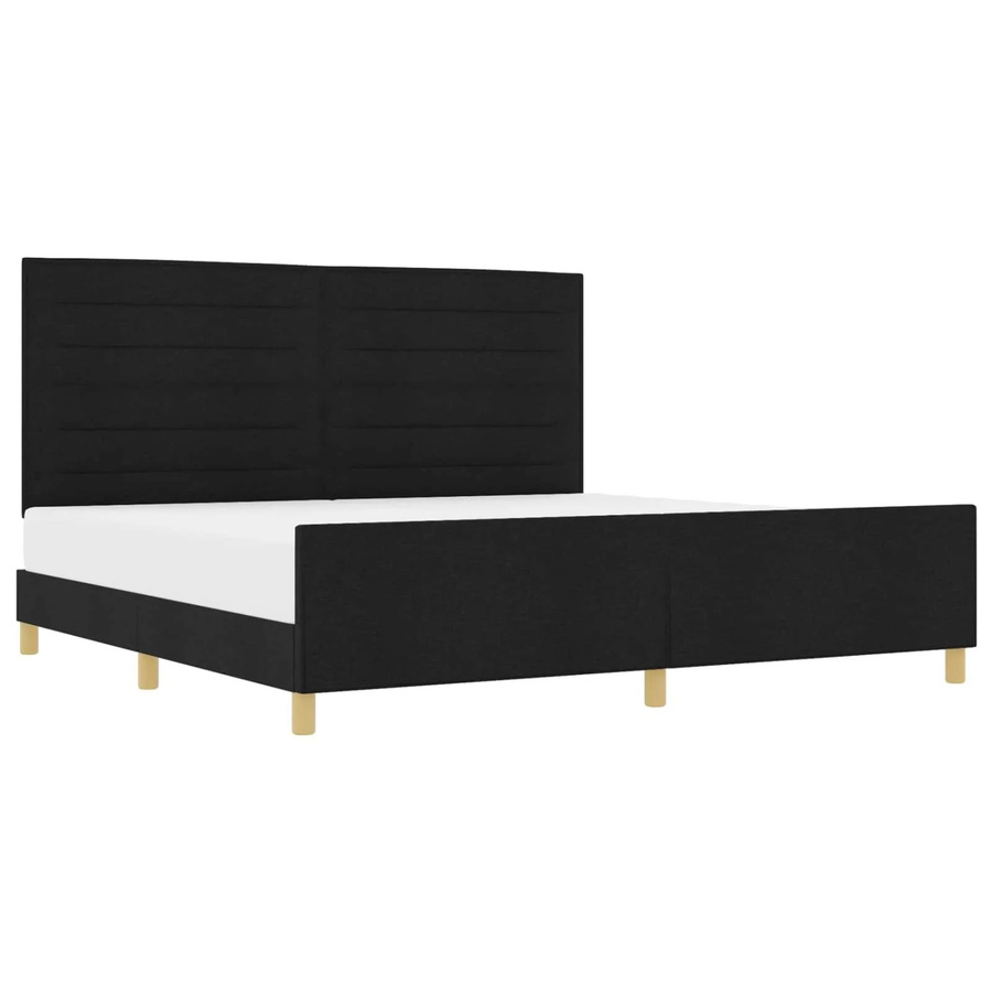 vidaXL Polsterbett mit Kopfteil in Schwarz, B/T: 200 x 200 cm - Bild 2