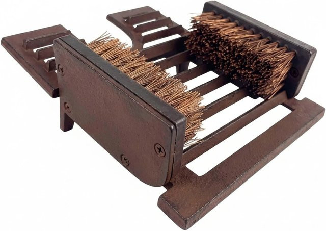 Relaxdays Schuhabstreifer aus Gusseisen in Braun mit Bürsten und Schuhauszieher, H x B x T: 26,5 x 10,5 x 21,5 cm - Bild 1