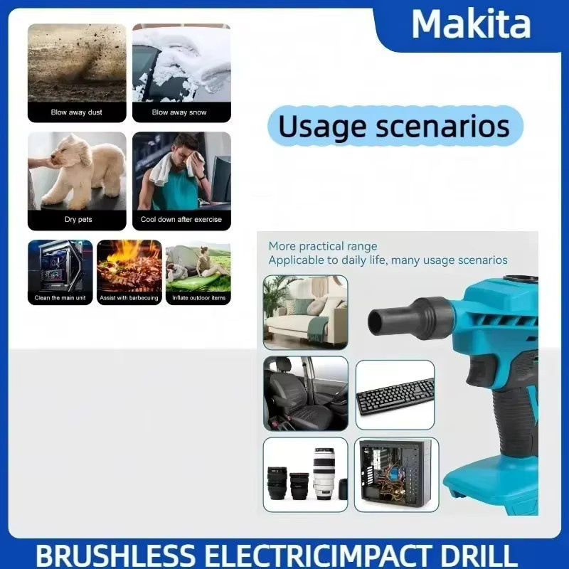 Makita 2-in-1 Akku-Luftstaubmaschine mit Staubsauger- und Kompressorfunktion für die effiziente Reinigung von Computern und Elektronik, kompatibel mit Makita-Akkus - Bild 4