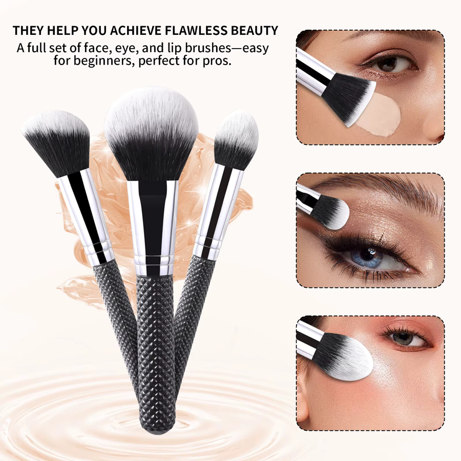 Ronshadow Make-up-Pinsel Set, 15-teilig, Schwarz, Unisex - Bild 6