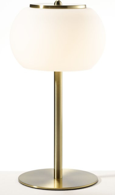 Tischleuchte HILDA von casa NOVA in Gold/Messing und Weiß mit LED und Glas - Bild 1