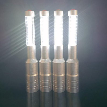 Mangti Wiederaufladbarer LED Strobe Baton Licht Stick in Silber für Party und Hochzeit