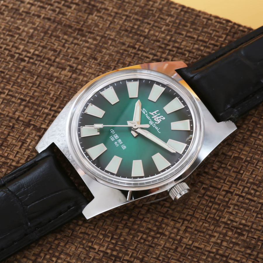 HEIMDALLR Analoguhr, Handaufzug, Edelstahl, 36 mm, Leder, Herren, Grün - Bild 4