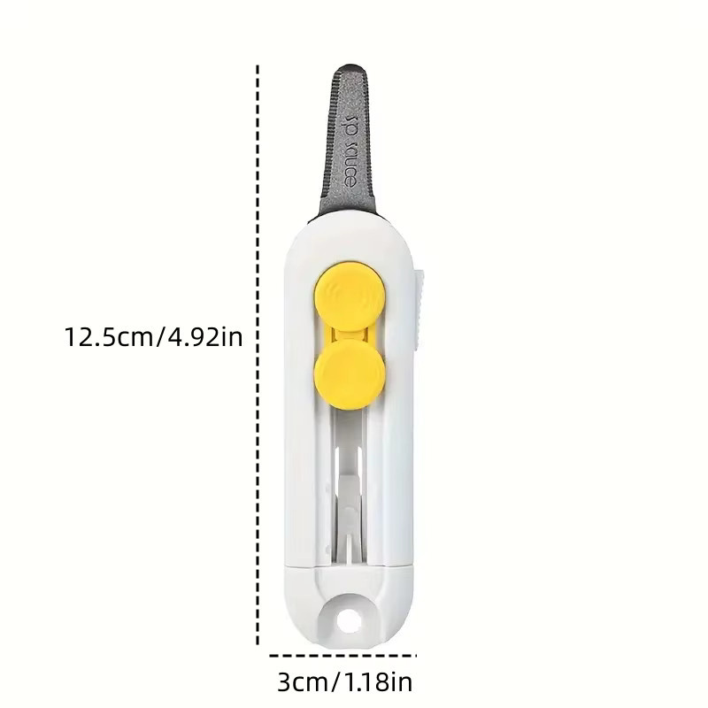 Tragbarer Mini Box Cutter in Weiß für Home Office und Schule zum sicheren Öffnen von Paketen und Kartons - Bild 3