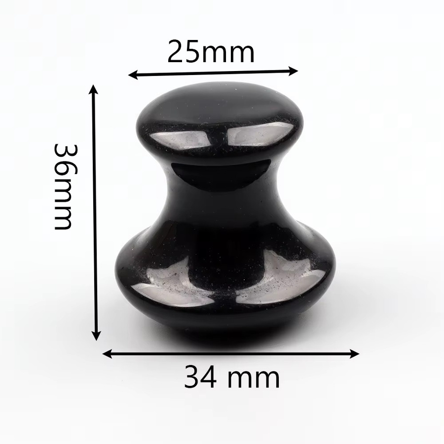 Muyijaderies Obsidian Pilz Gua Sha Massagegerät, Unisex - Bild 4