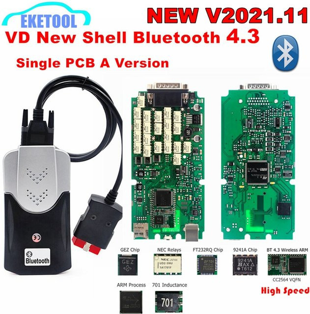 EKETOOL Multidiag Pro+ VD150 Single PCB Board TCS Pro OBD2 Codeleser für Autos und LKWs - Bild 1