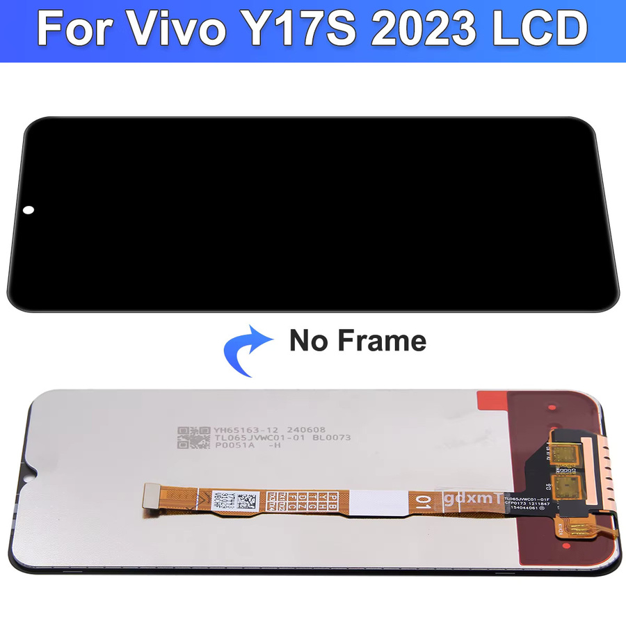 Vivo Y17s LCD Display Montage mit Touch Digitizer und Rahmen in Schwarz, 6,56 Zoll - Bild 2