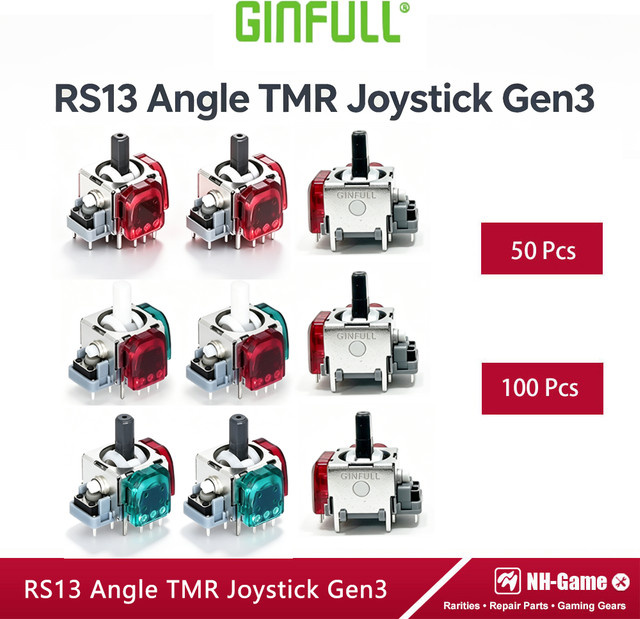 GINFULL RS13 MAX 3. Generation TMR Elektromagnetisches Joystick-Modul für PS5, PS4 und Xbox Series X/S Controller zur 3D Analog Reparatur - Bild 1