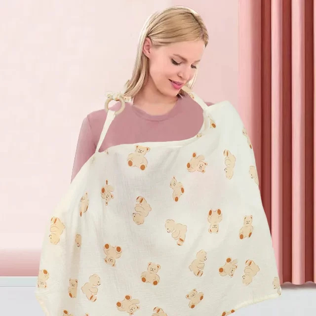 Multifunktionale Baby Decke aus doppelschichtiger Baumwolle und Musselin Gaze von DANIVIVI in Pink - Bild 1