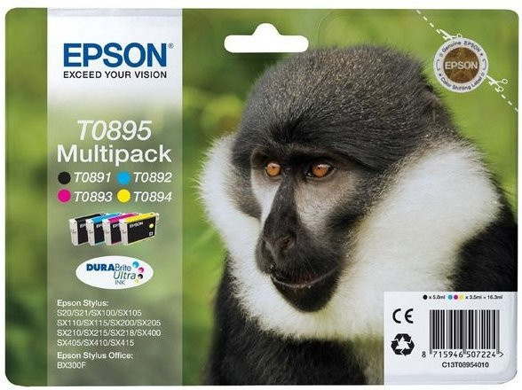 Epson C13T08954010 Multipack Druckerpatronen Set in Schwarz, Cyan, Magenta und Gelb - Bild 1
