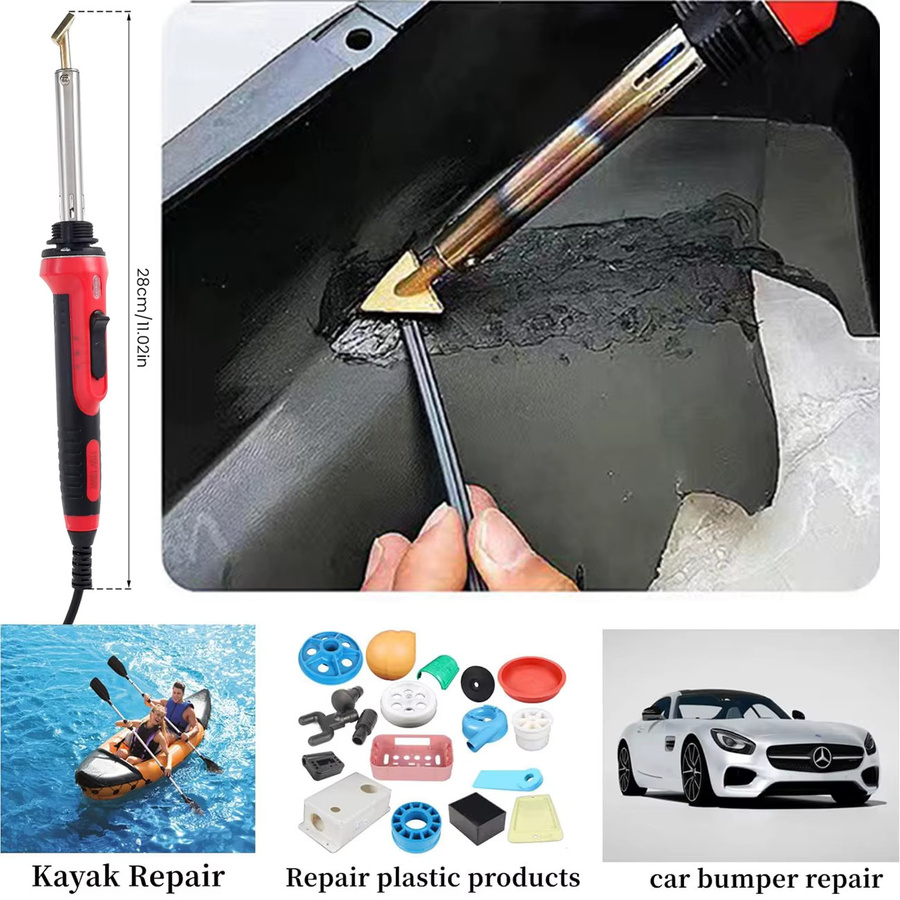 Besper 100W Kunststoffschweißset mit Heißklammern und Hilfsfräser zur Reparatur von Kunststoffrissen, Autostoßstangen und Benzintanks - Bild 5
