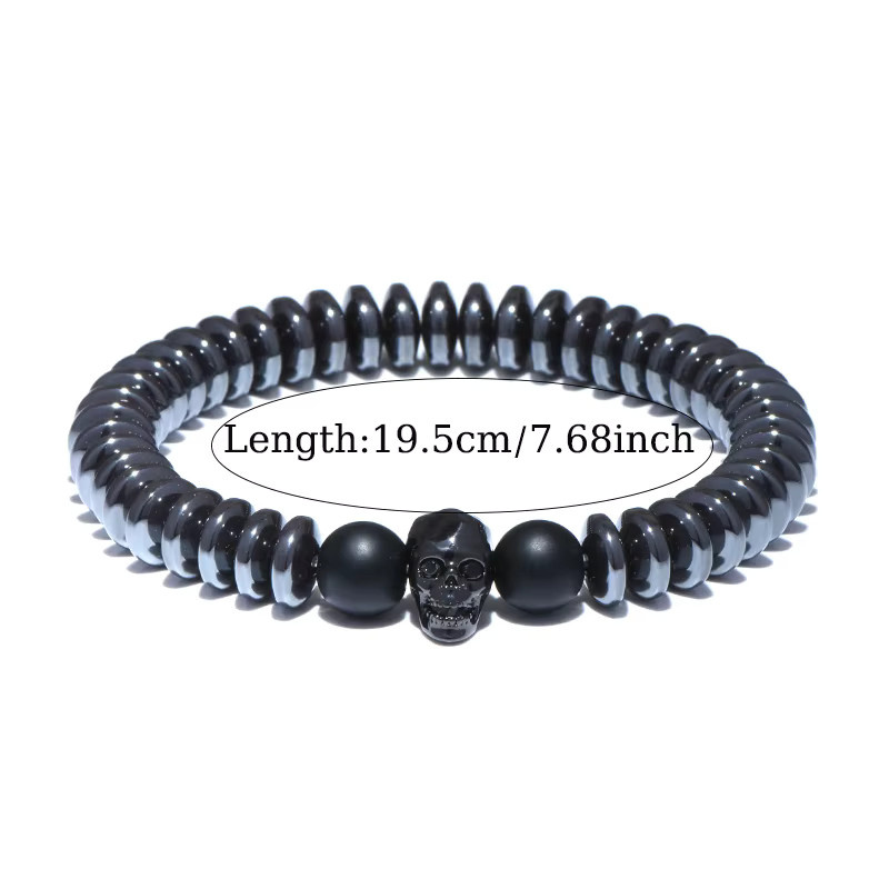 Noter Armband, Hämatit, Perlen, Schwarz, Herren - Bild 2