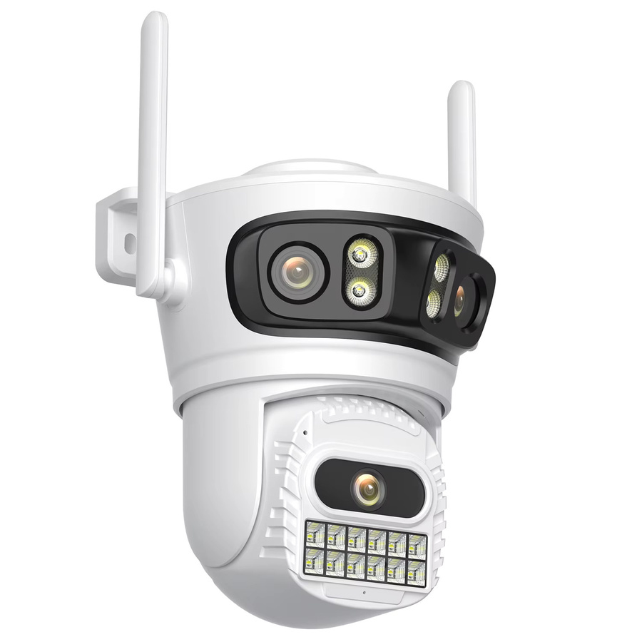 BESDER iCsee 6K 12MP HD Outdoor WiFi IP Kamera mit AI Menschlicher Erkennung, Wasserdichtes Dreifachobjektiv CCTV Video Security System, Weiß - Bild 6