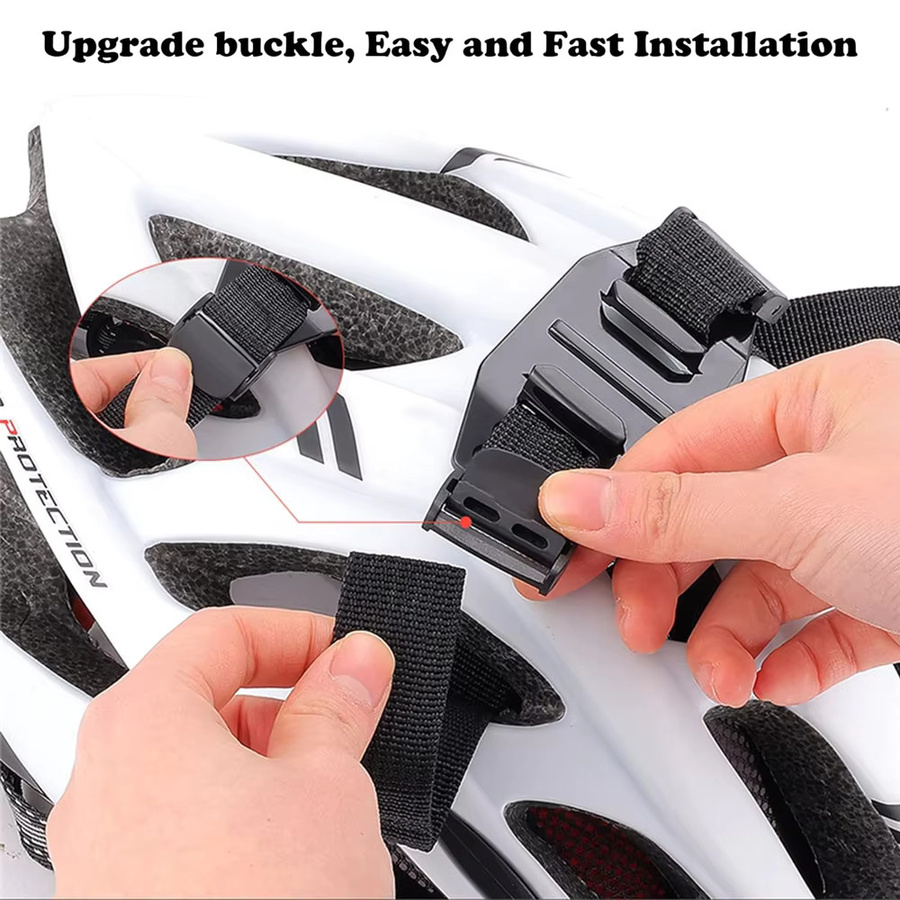 Entlüftet Helm Strap Mount Gürtel Halter in Schwarz für GoPro, Insta360, SJCAM, AKASO und DJI Osmo Action Kameras - Bild 3