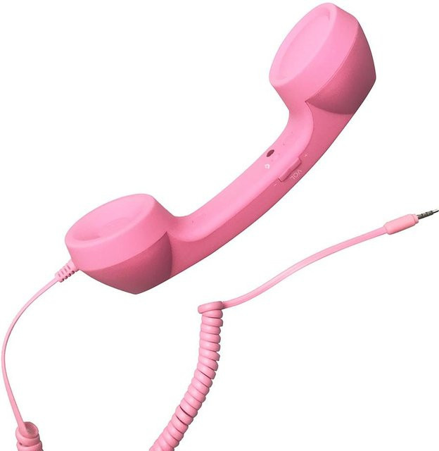 YiLBX Retro-Telefonhörer mit 3,5 mm Klinkenanschluss für iPhone und Android in Pink - Bild 1