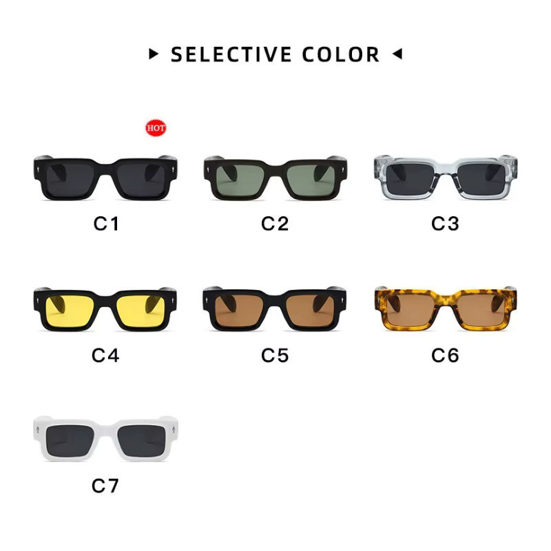Samjune Retro-Sonnenbrille, quadratisch, Vollrand, Unisex, Kunststoff - Bild 4