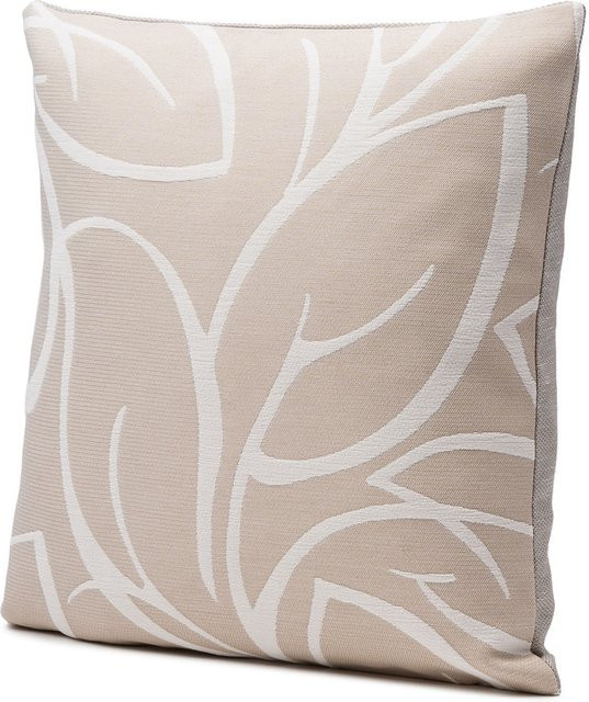 Kissenhülle BATIDA von gozze in Grau und Beige mit floralem Design aus Baumwolle und Polyester, quadratisch, 40 x 40 cm - Bild 1